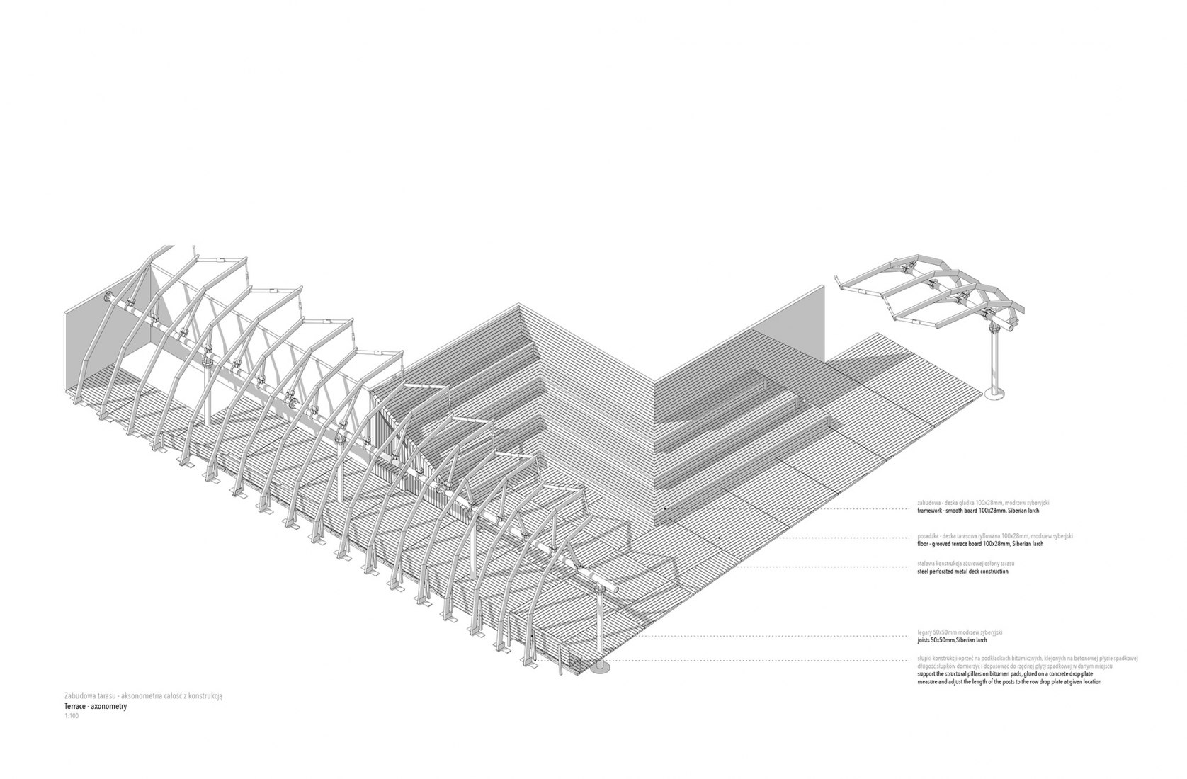 Terrace axonometry. Wave One by FAAB Architektura.
