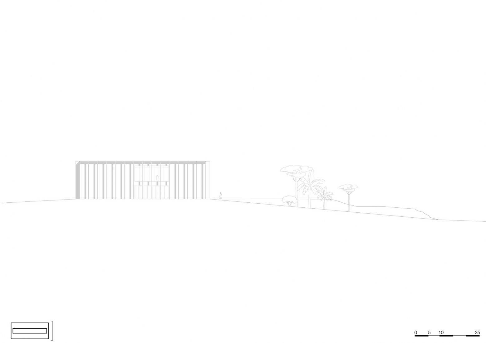 Elevation south. New Campus Piracicaba building by KAAN Achitecten. Courtesy by KAAN Architecten