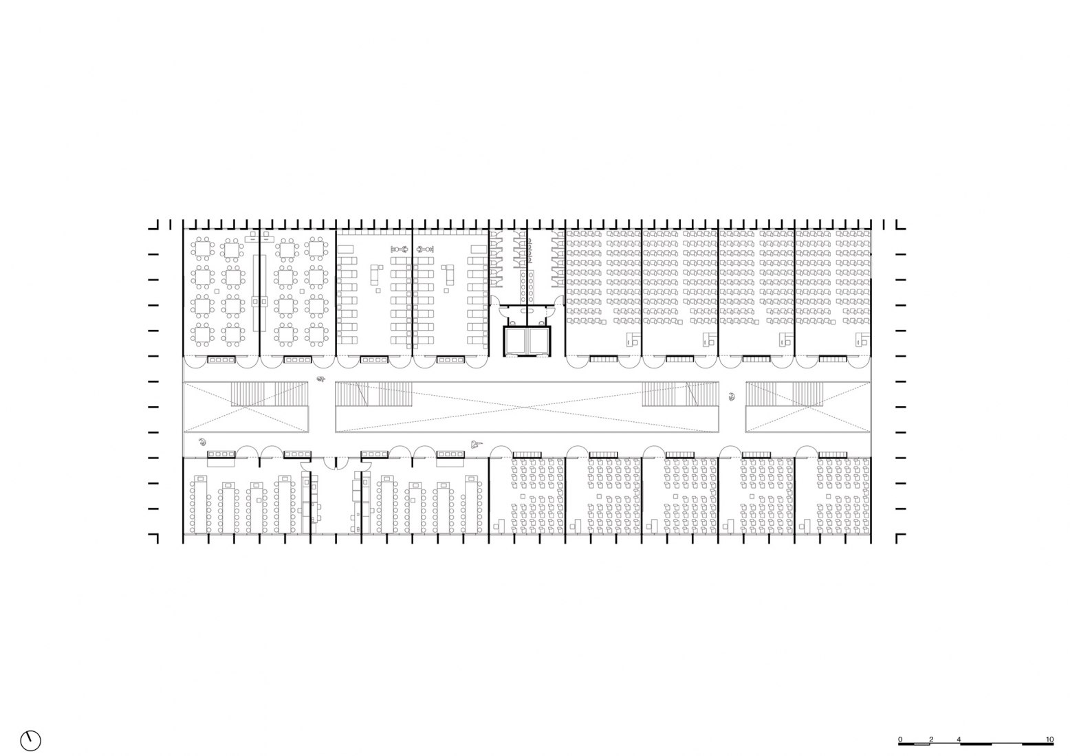 Planta primera. Facultad de Medicina São José dos Campos por KAAN Architecten.