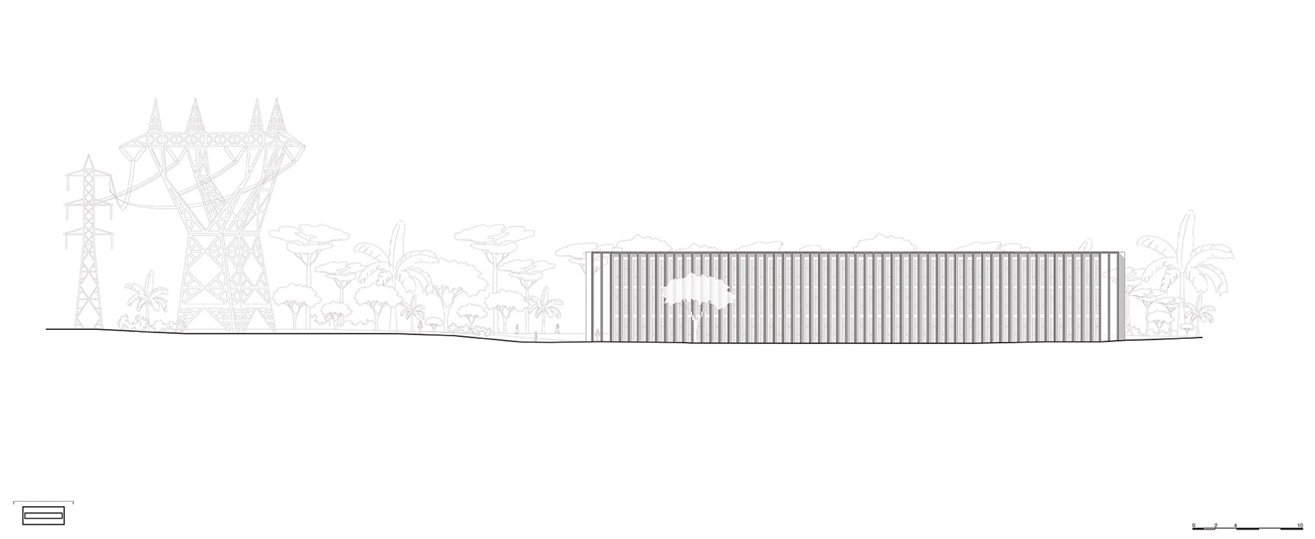 Fachada norte. Facultad de Medicina São José dos Campos por KAAN Architecten.