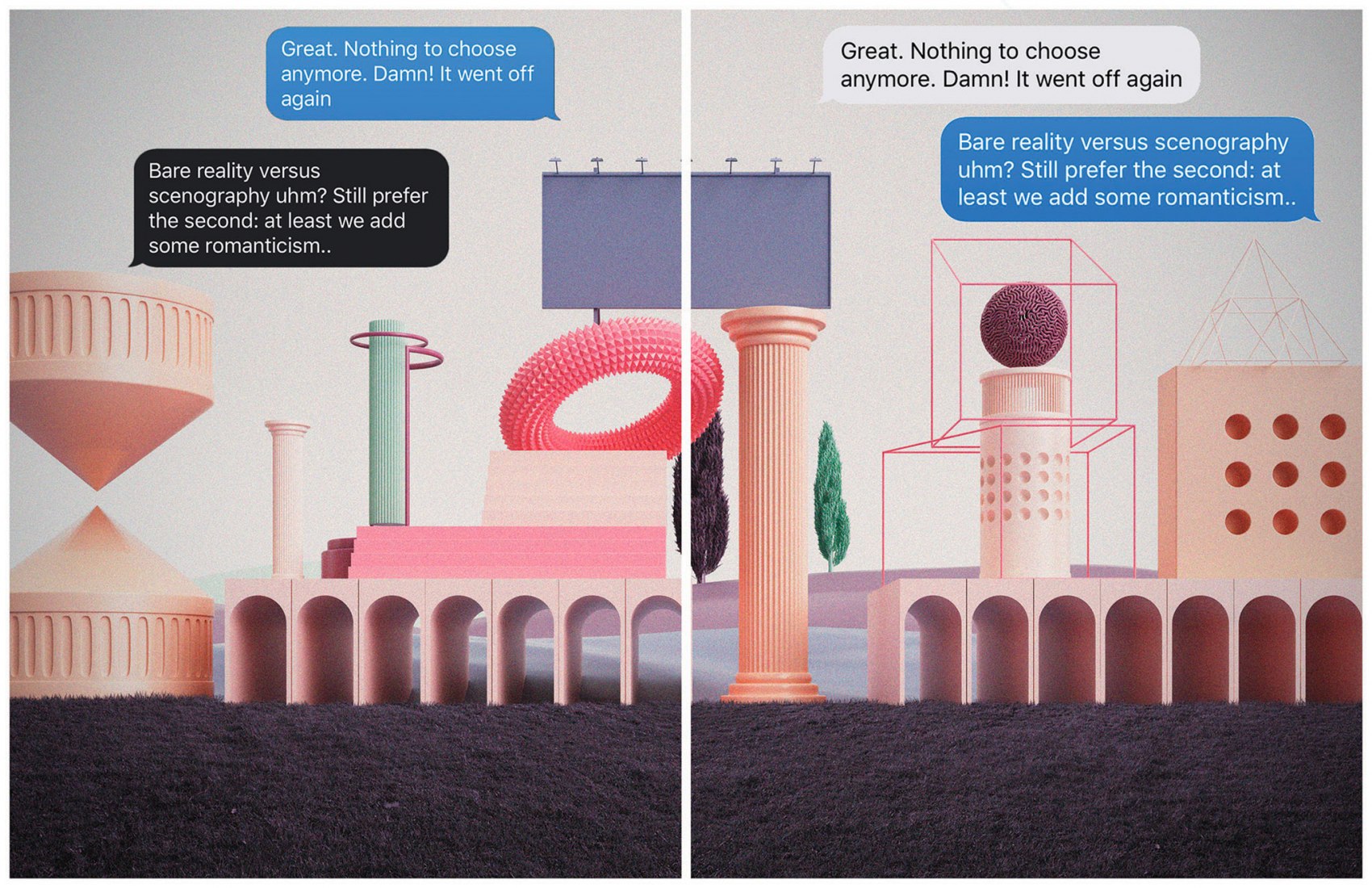 Mención de Honor: "Post-reality framework" por Stefano Stecchelli, Carlo Occhipinti, Ilaria Caraffi, Francesco Bacci, y Carlo Canepa de To Nowhere Studio. Imagen cortesía de Fairy Tales/Blank Space