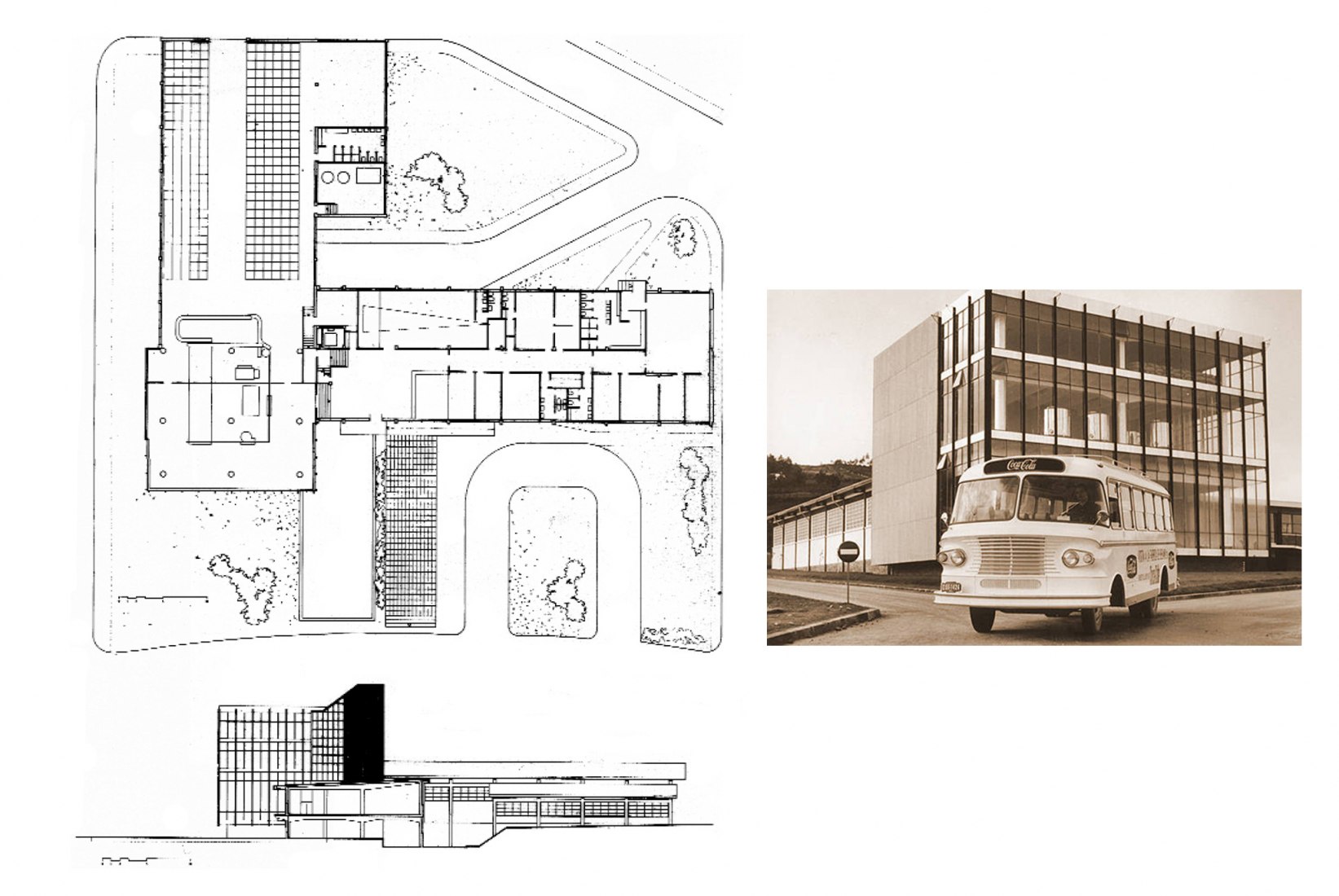 Fábrica de Coca-Cola, planta y sección. La Coruña, 1960, por Andrés Fernández-Albalat Lois