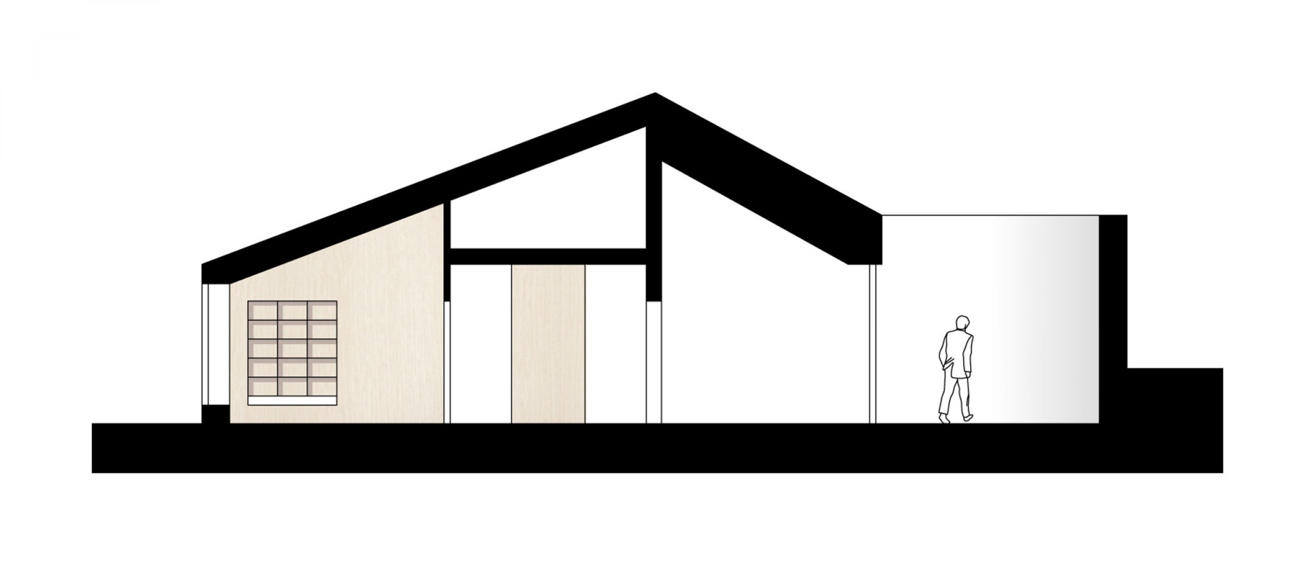 Seccion. Vivienda unifamiliar en Litvínovice por Atelier 111 arquitectos.