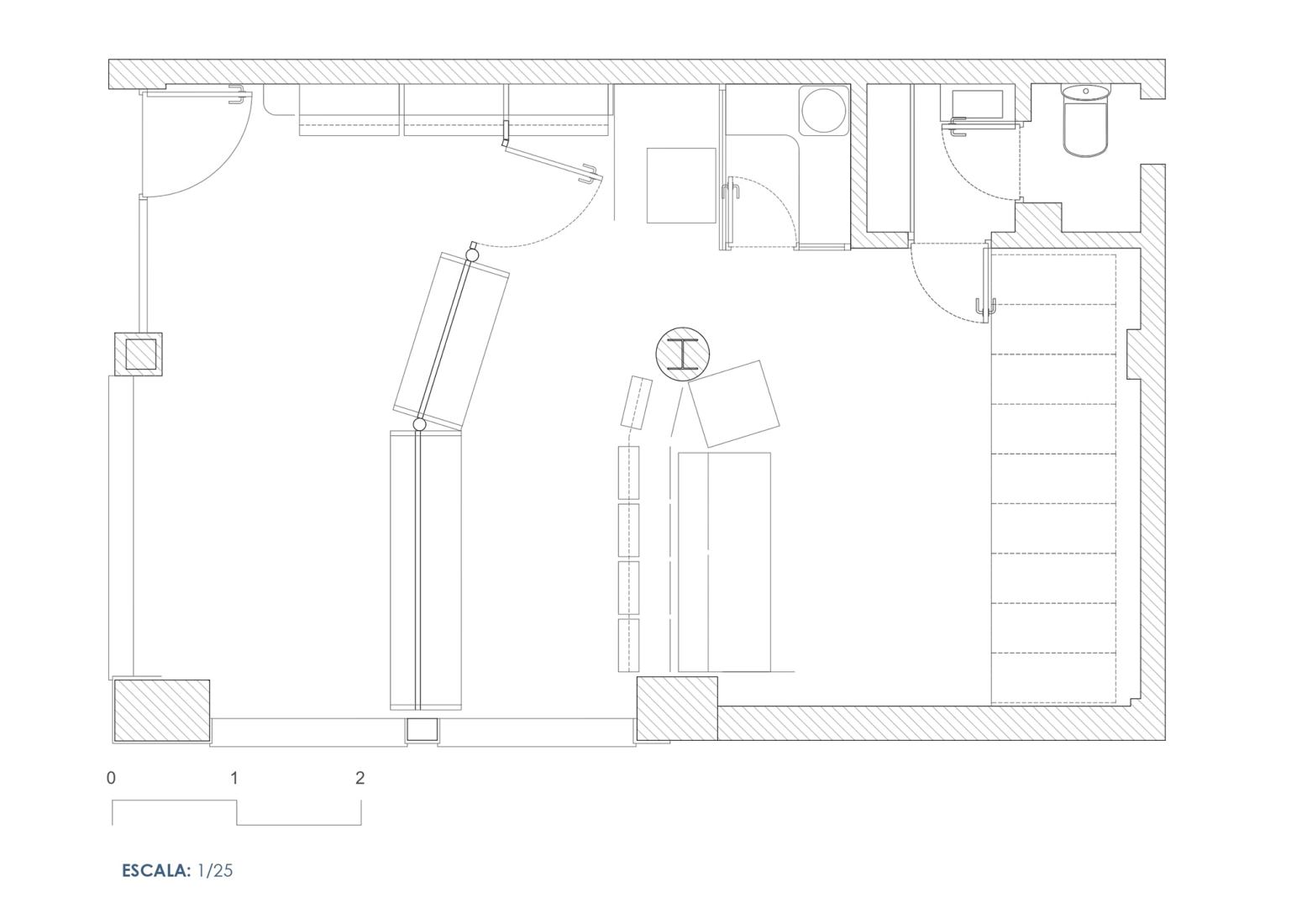 Plan of the previous state. Farmacia Artilleros by Adam Bresnick.