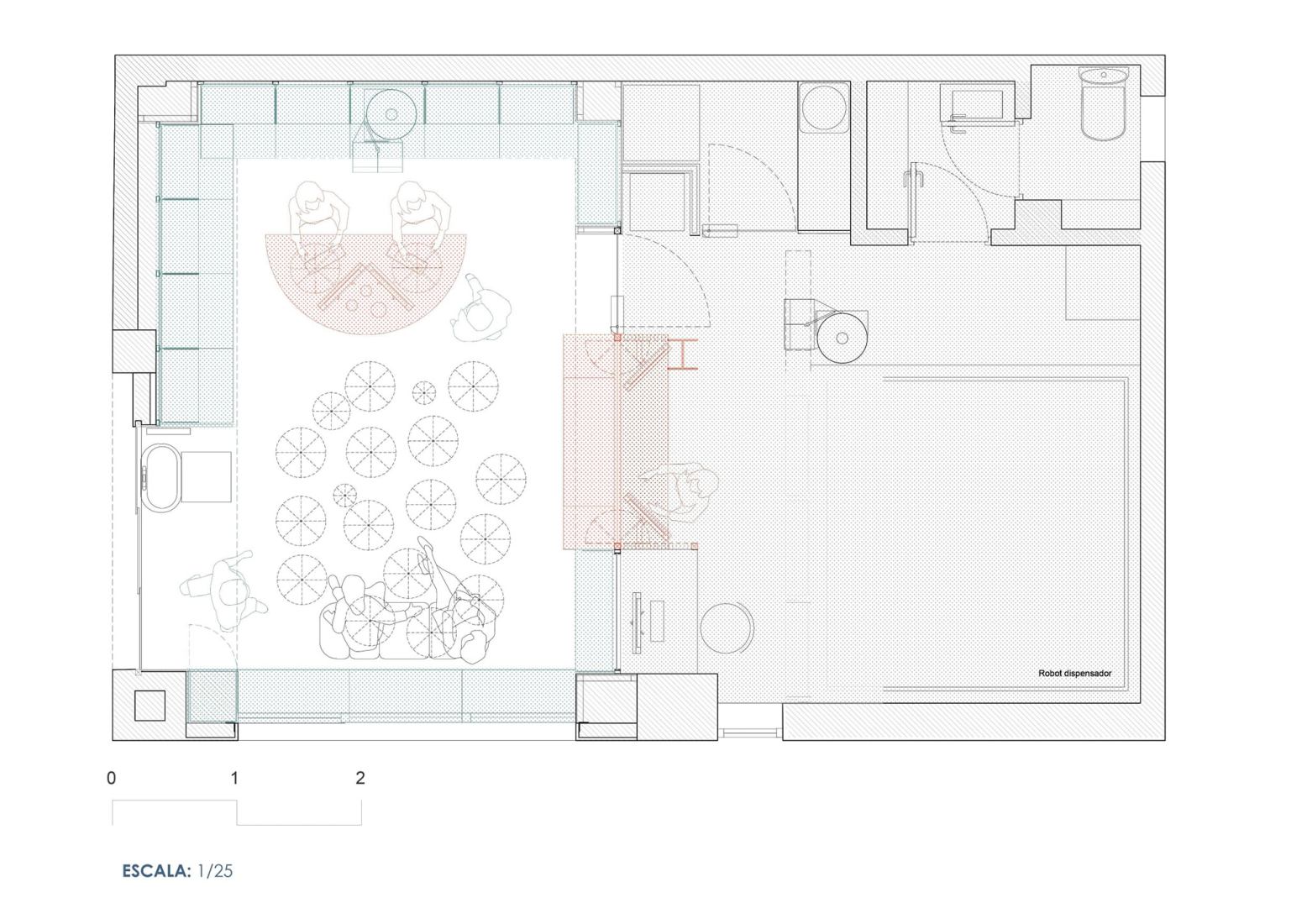 Plan of the current state. Farmacia Artilleros by Adam Bresnick.