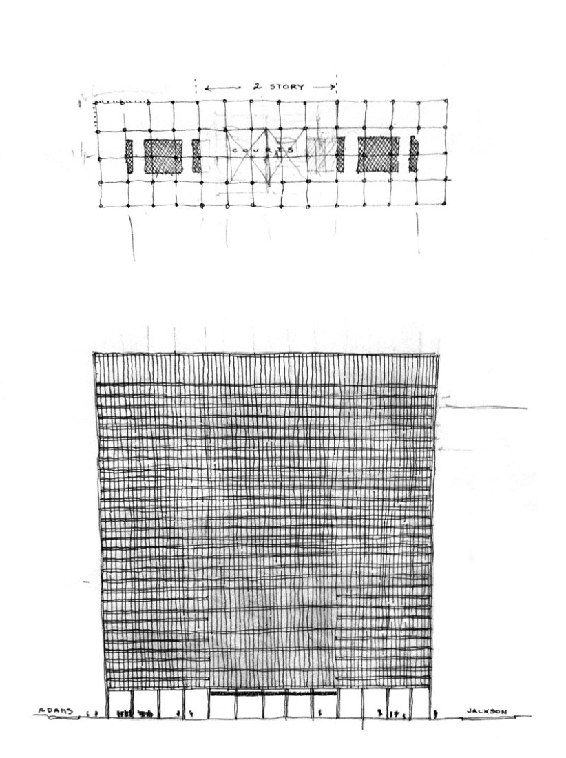 What Mies did not see done: Federal Center of Chicago