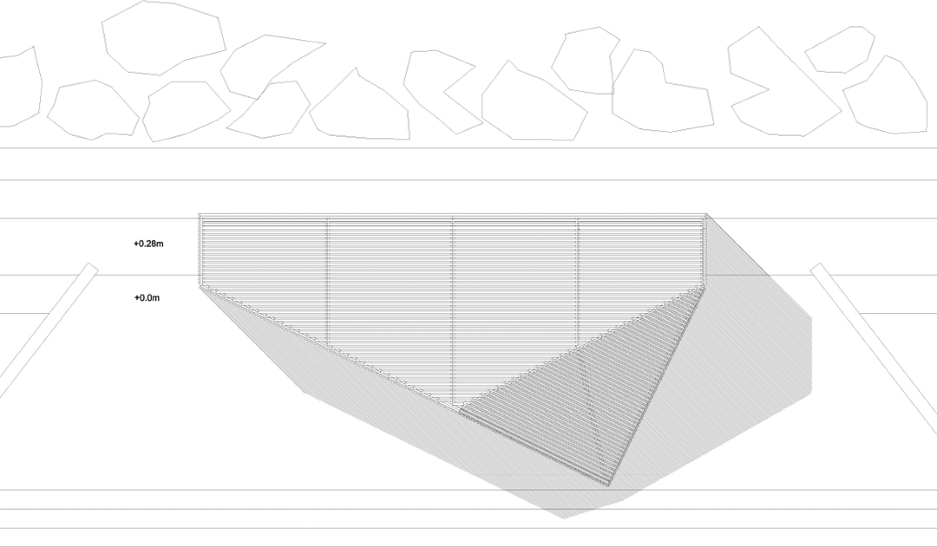 Planta de cubierta. BREATH BOX por NAS architecture. Festival des Architectures Vives 2014 en La Grande Motte.