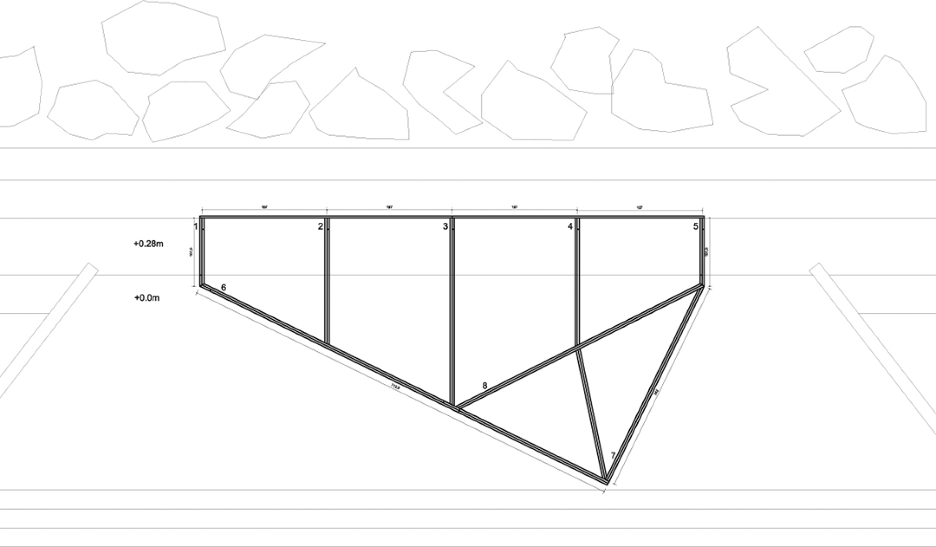 Planta de estructura. BREATH BOX por NAS architecture. Festival des Architectures Vives 2014 in La Grande Motte.