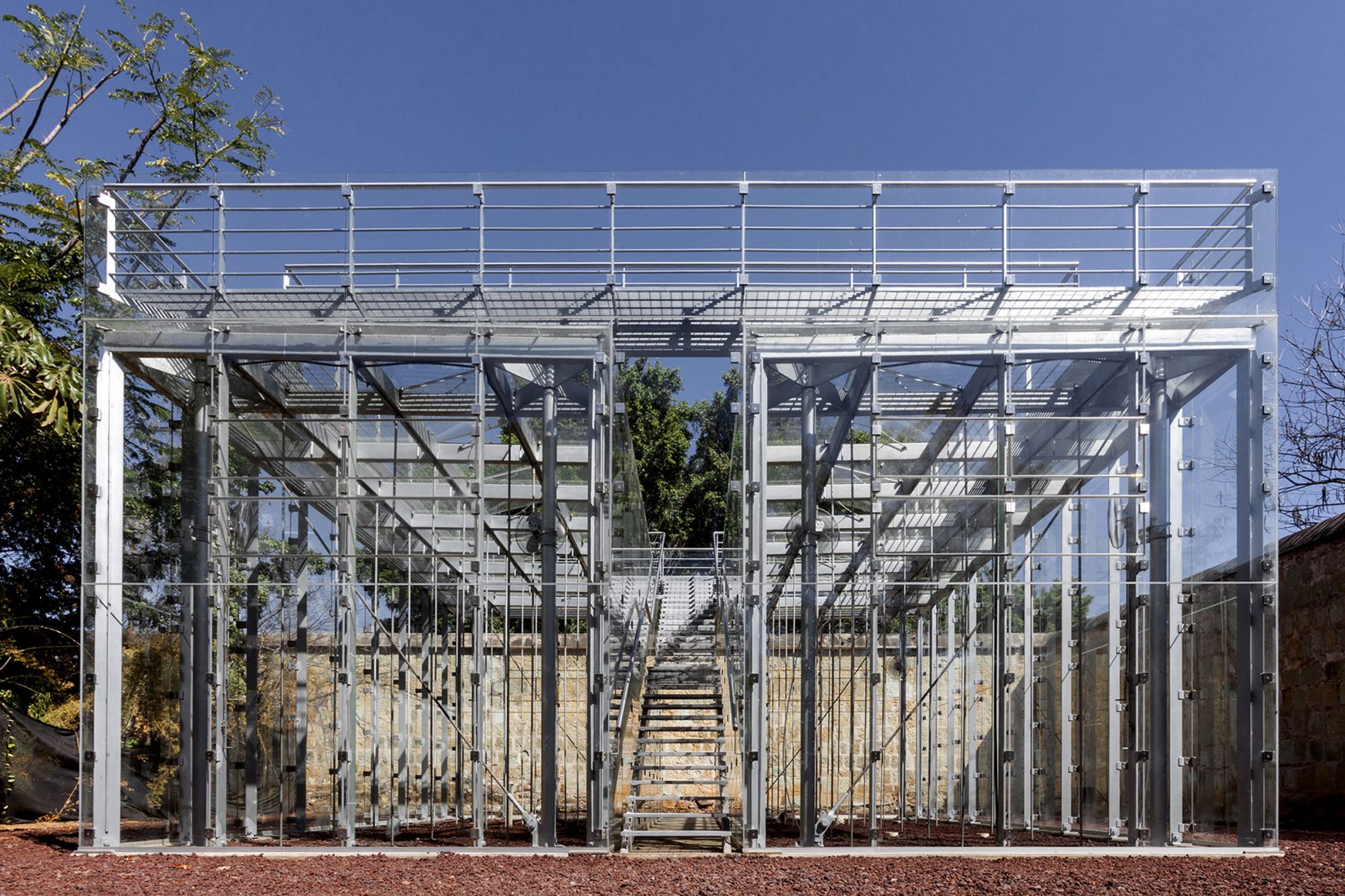 Main facade. Orchid Educational Pavilion by FGP Atelier. Photograph by FGP Atelier