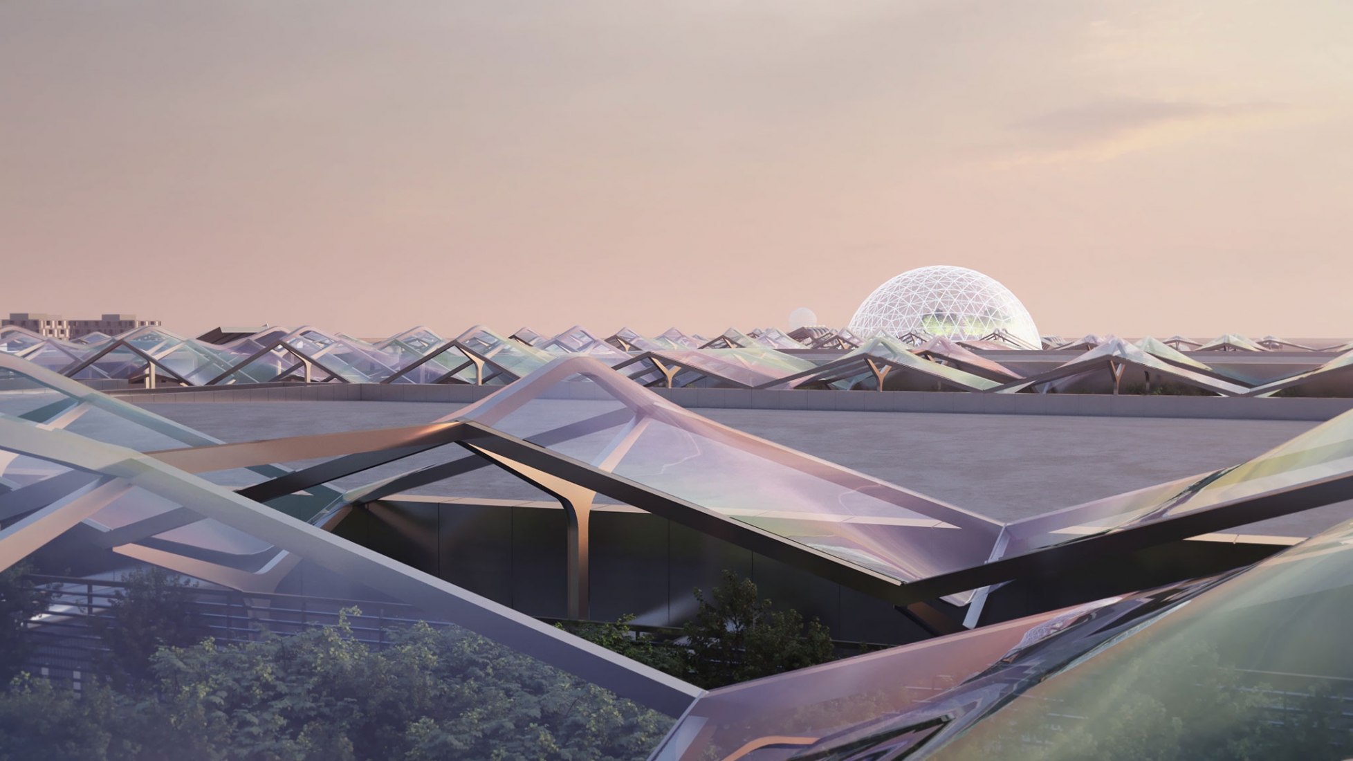 Expo 2027 will be held in Serbia with a project by Fenwick Iribarren. Rendering.