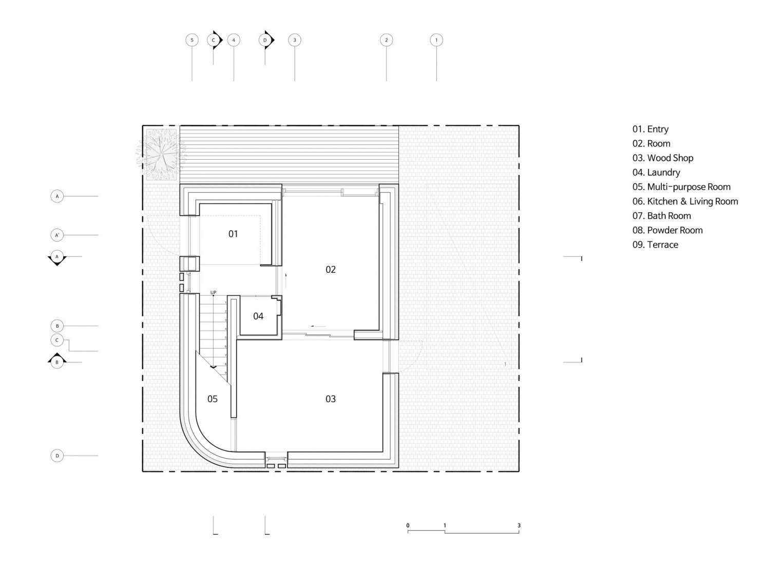 Ground floor plan. Five story house by stpmj.