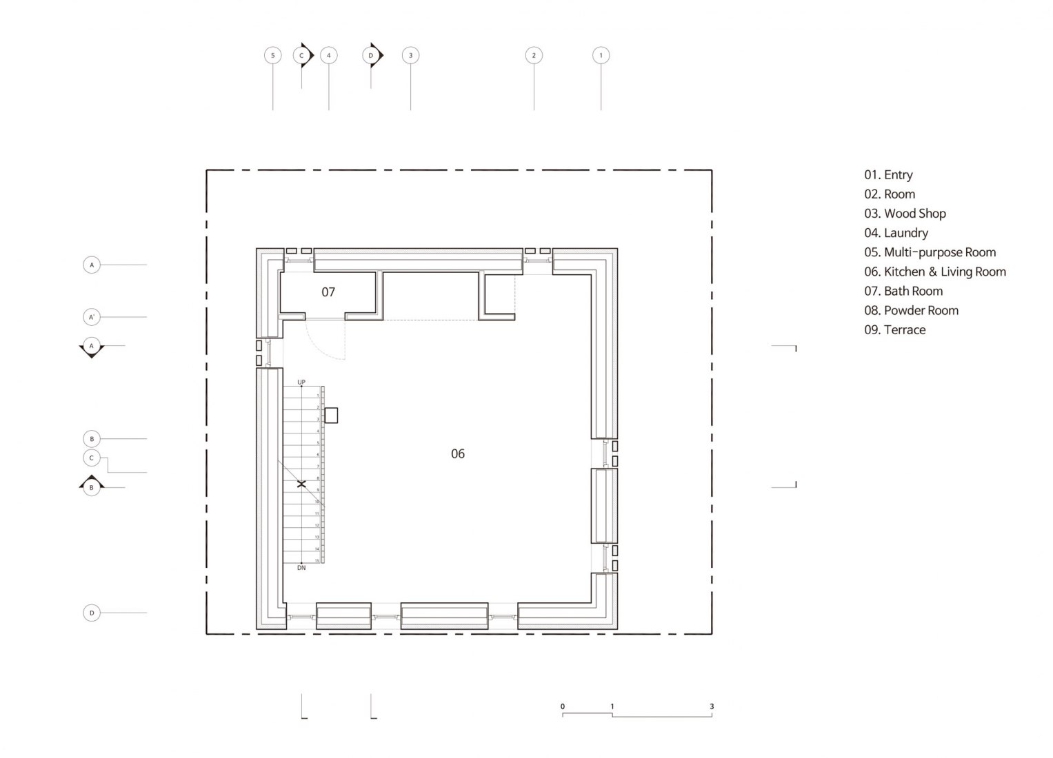Second floor plan. Five story house by stpmj.