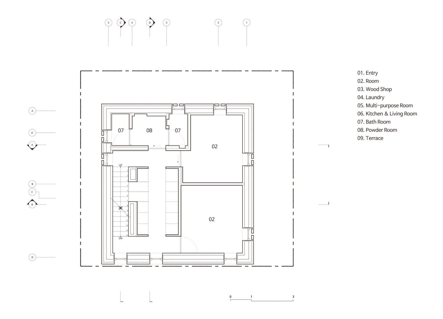 Third floor plan. Five story house by stpmj.