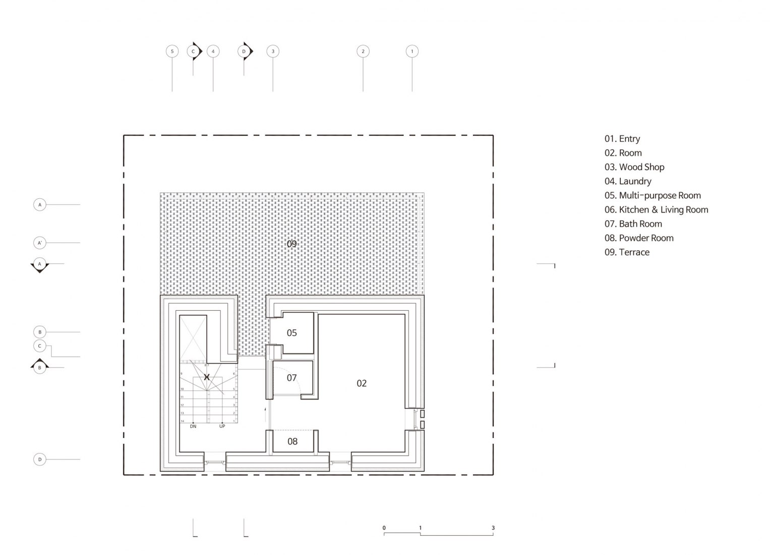 Fourth floor plan. Five story house by stpmj.