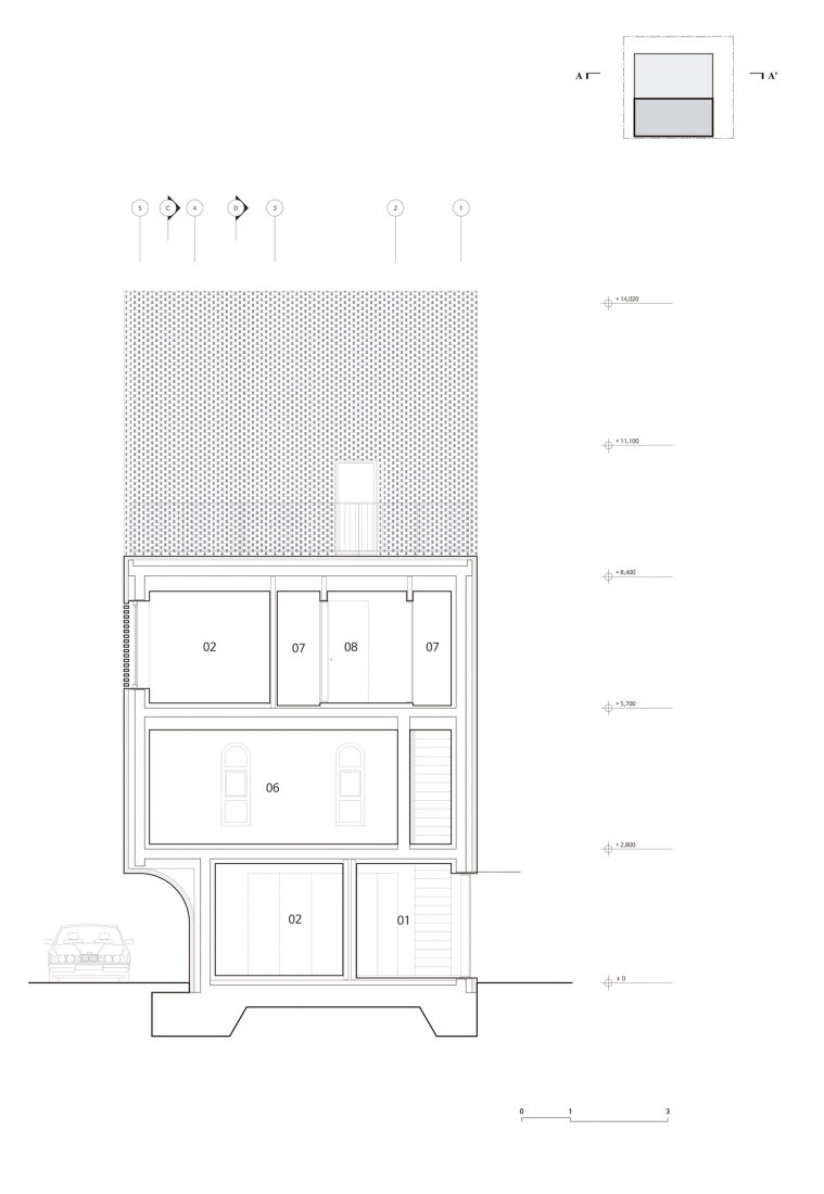 Section. Five story house by stpmj.