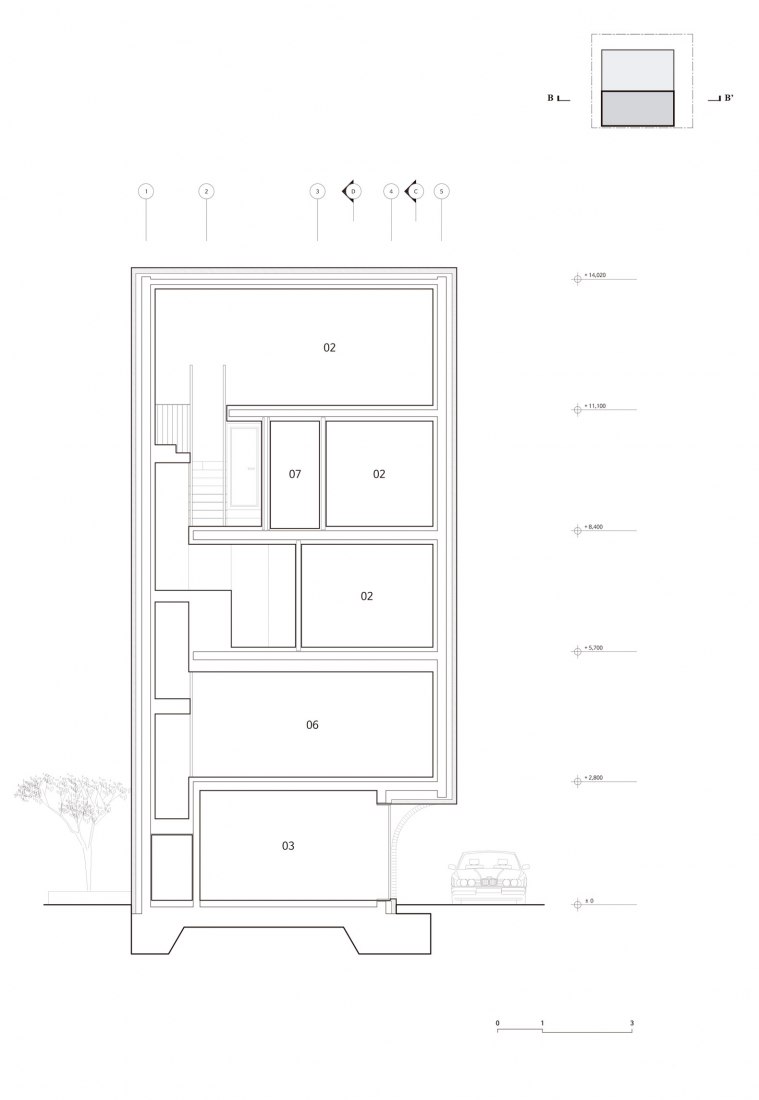 Section. Five story house by stpmj.