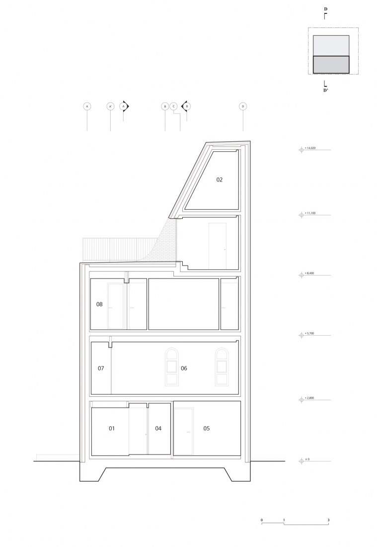 Section. Five story house by stpmj.