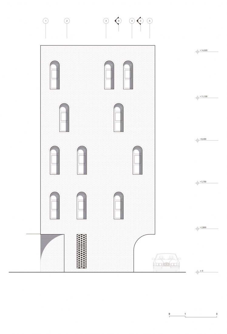 South elevation. Five story house by stpmj.