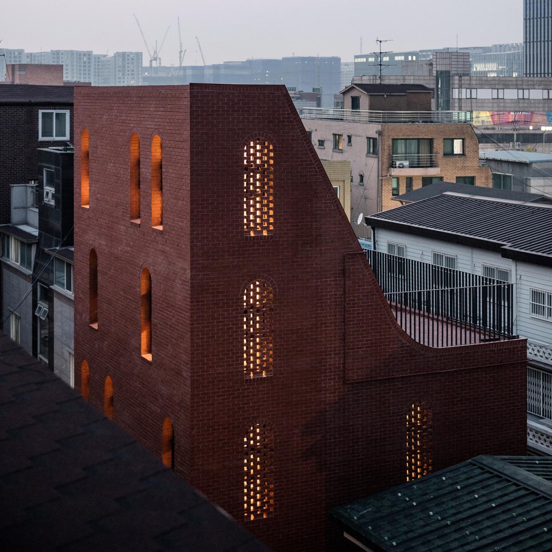 Bird eyes view. Five story house by stpmj. Photograph by Bae Jihun