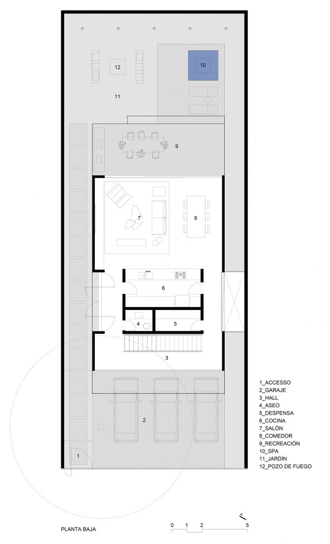 Plano de planta baja. Casa Bento por FCstudio. 