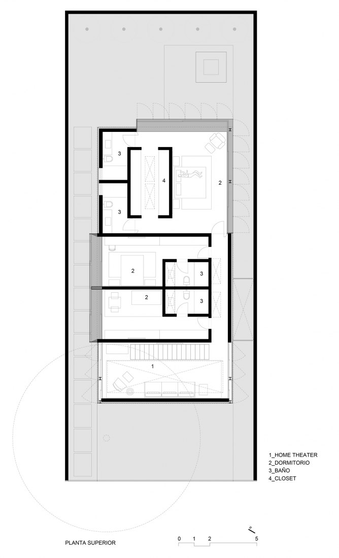 Plano de planta primera. Casa Bento por FCstudio. 