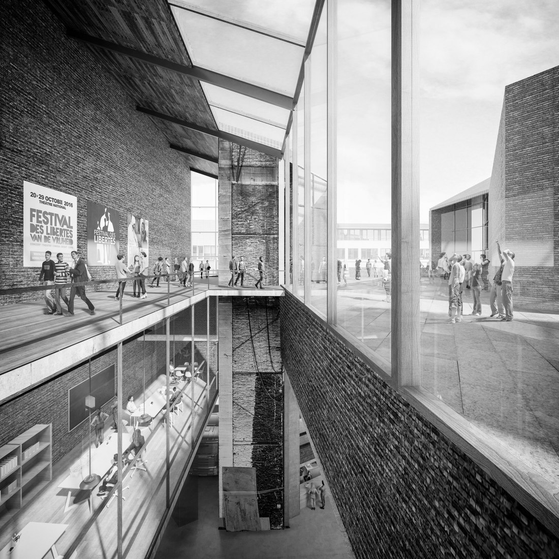 Rendering. Renovation of  Ancien Théâtre des Variétés by Flores & Prats and Ouest Architecture. Image by Play-time