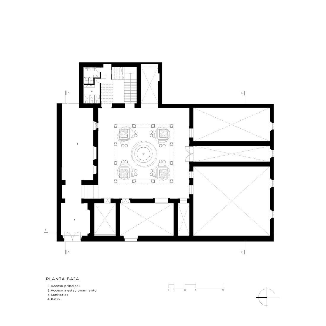 Plano de planta baja. Corporativo GO por FMA.