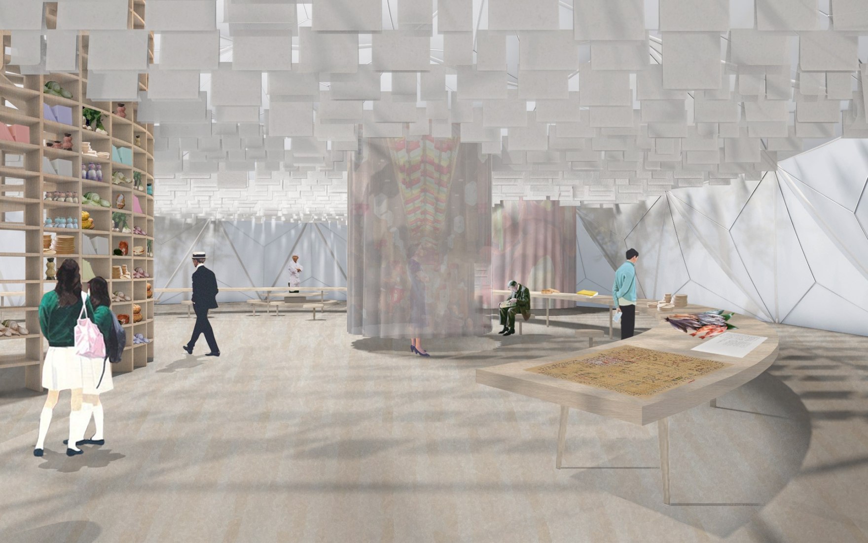 Render de la exposición. © Manuel Herz/Rahbaran Hürzeler, 2019.