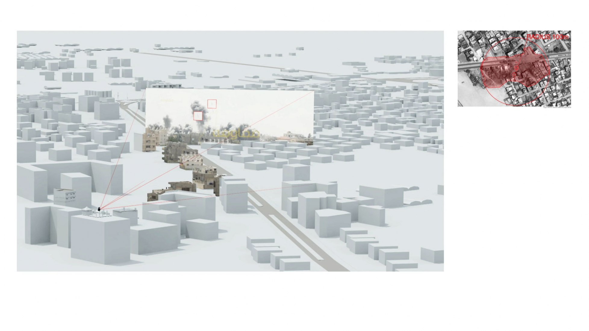 Forensic Architecture. Rafah: Black Friday report. Collaboration between Forensic Architecture and Amnesty International. Screenshot of the video.