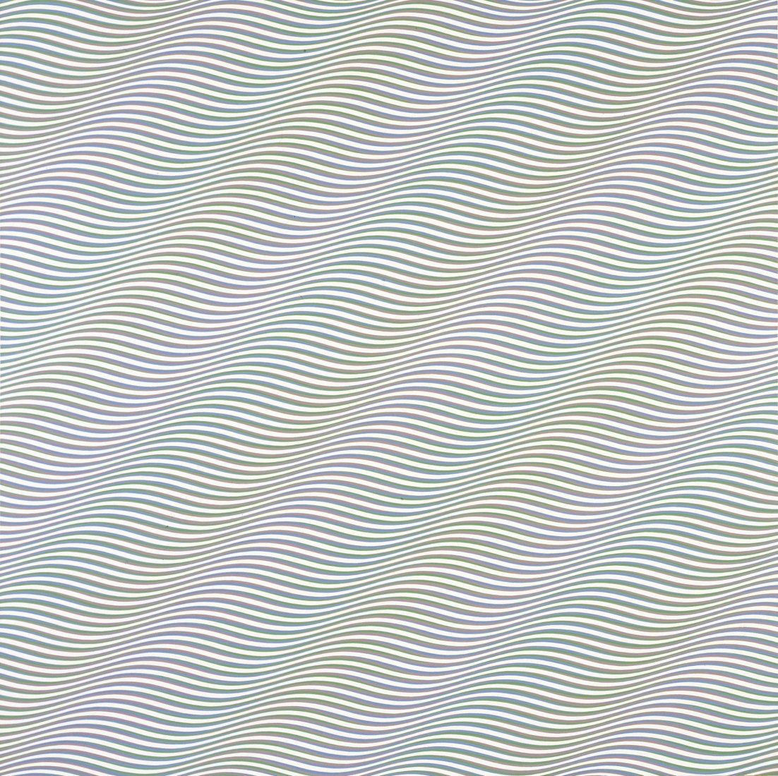 Bridget Riley. Ch'i-Yün, 1974. Acrílico sobre lino 210,5 x 211,5 x 5,7 cm. Collection Cranbrook Art Museum, Bloomfield Hills, Michigan. Gift of Rose M. Shuey, from the Collection of Dr. John and Rose M. Shuey. Bridget Riley. Fotografía por Cranbrook Art Museum and Cranbrook Educational Community.