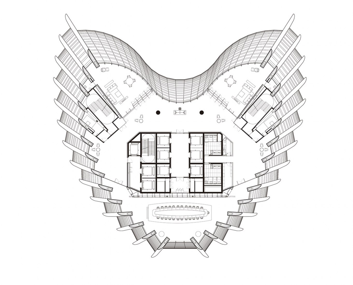 Boardroom level. Headquarters of the National Bank of Kuwait by Foster + Partners. 