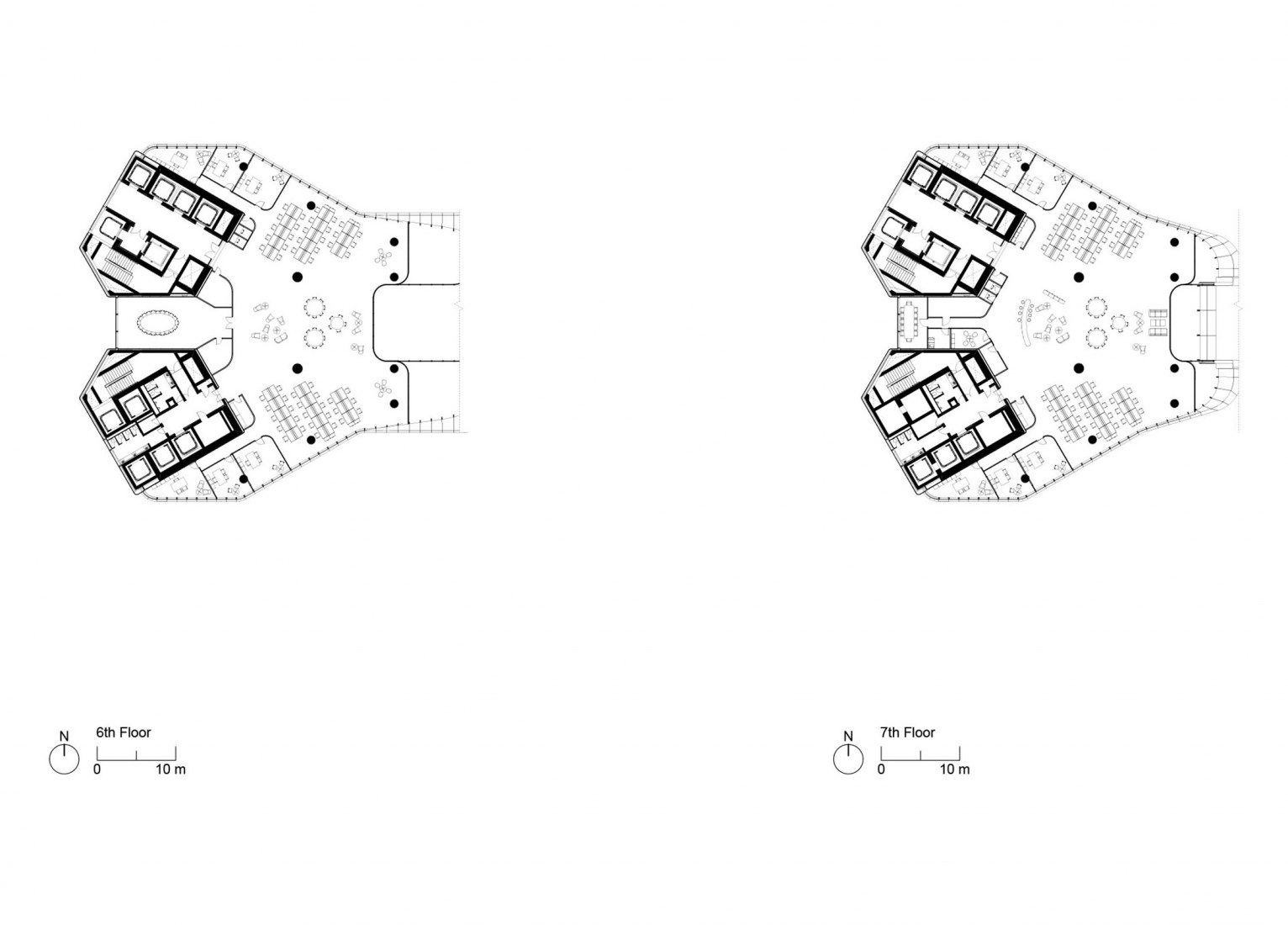 Planta Nivel 06-07. Sede del Grupo MOL por Foster + Partners.