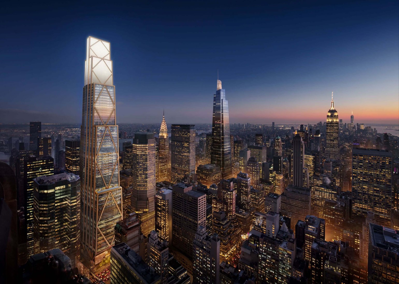 La torre es parte del plan de rezonificación Midtown East de la ciudad de Nueva York. Visualización por DBOX para Foster + Partners