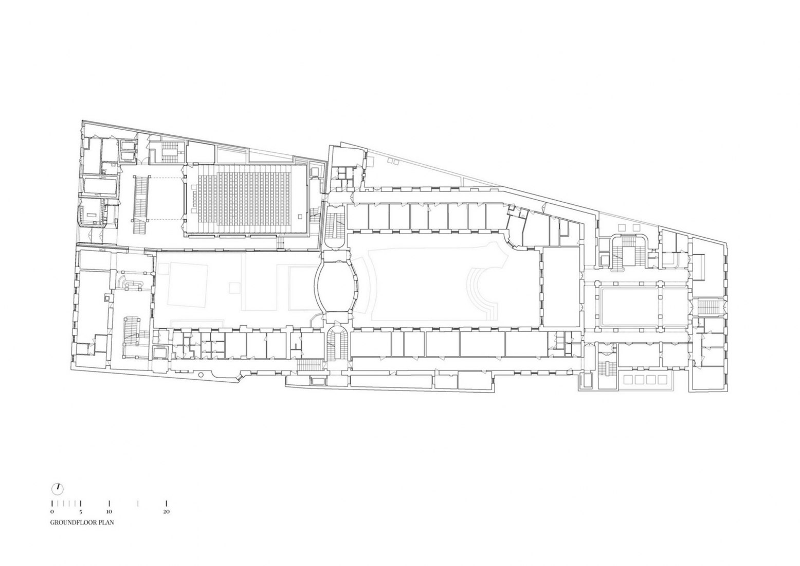 Ground floor plan. Faculty of Health Sciences at the Semmelweis University by Studio Fragment Kft.