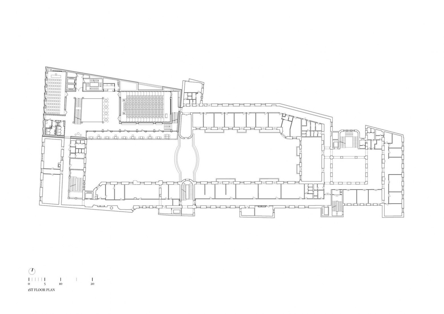 First floor plan. Faculty of Health Sciences at the Semmelweis University by Studio Fragment Kft.
