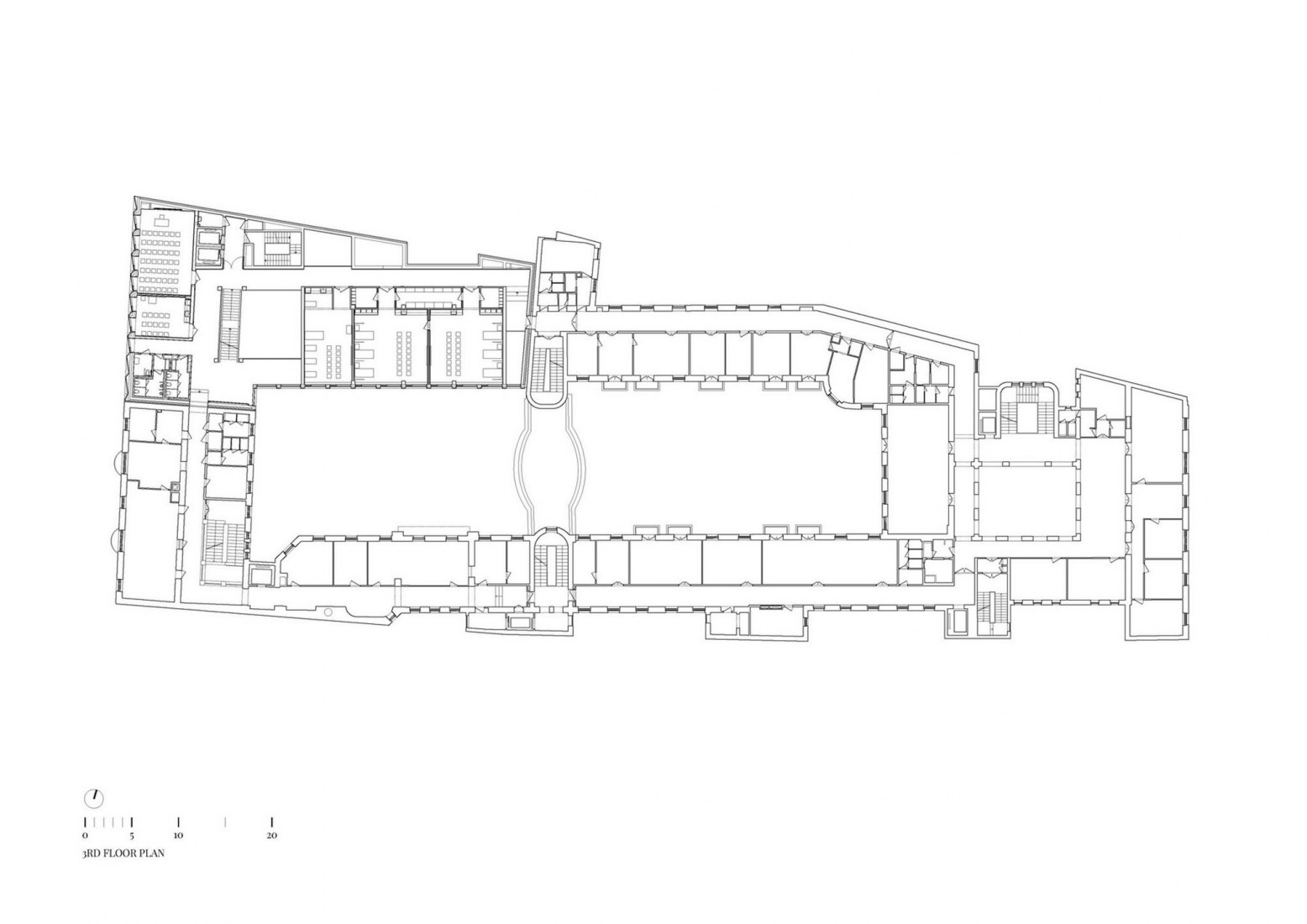 Third floor plan. Faculty of Health Sciences at the Semmelweis University by Studio Fragment Kft.