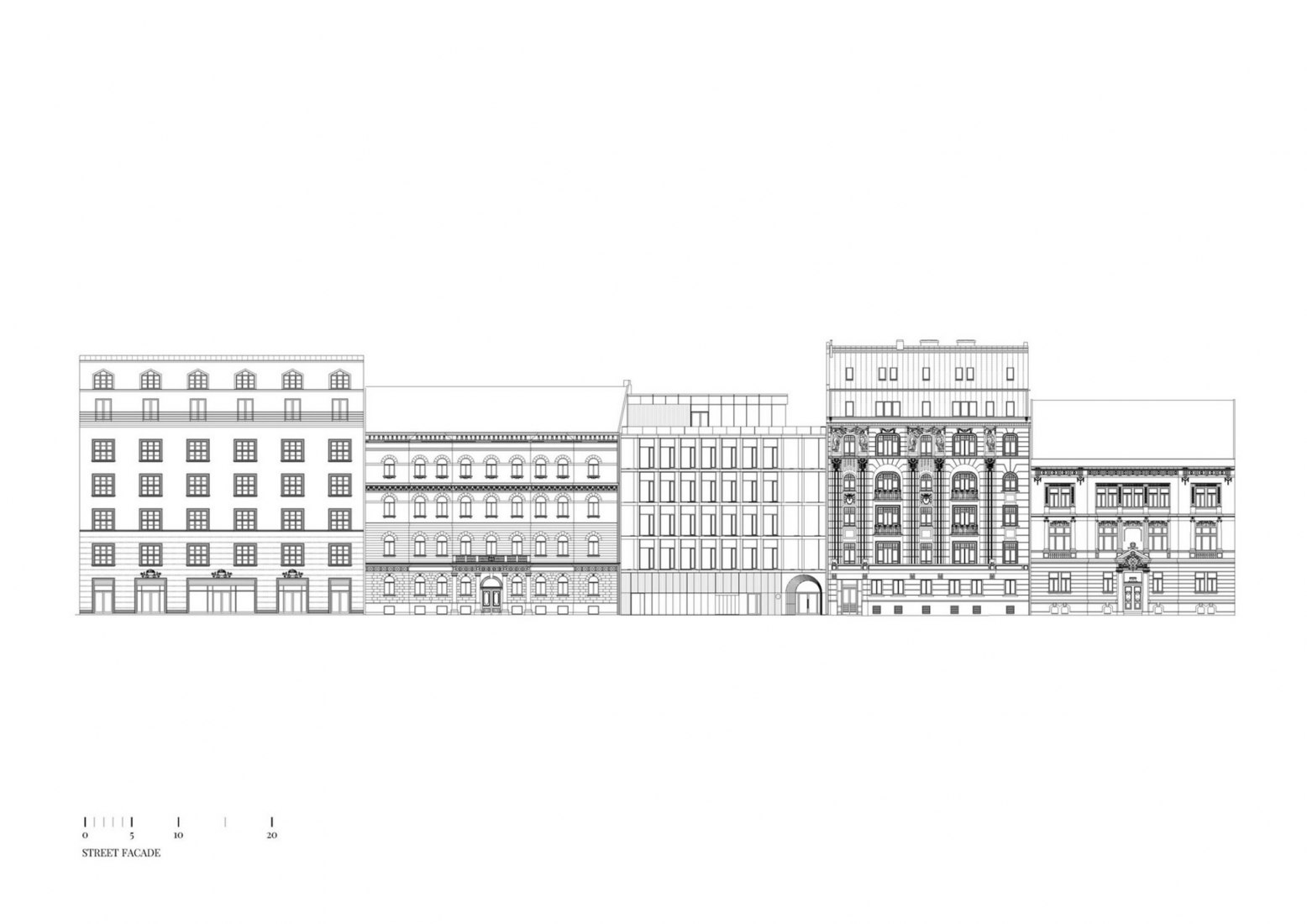 Elevation. Faculty of Health Sciences at the Semmelweis University by Studio Fragment Kft.