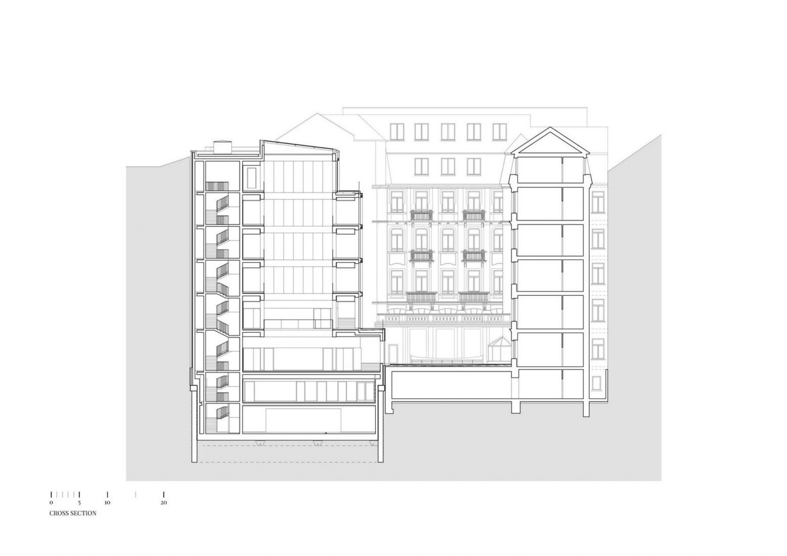 Section. Faculty of Health Sciences at the Semmelweis University by Studio Fragment Kft.