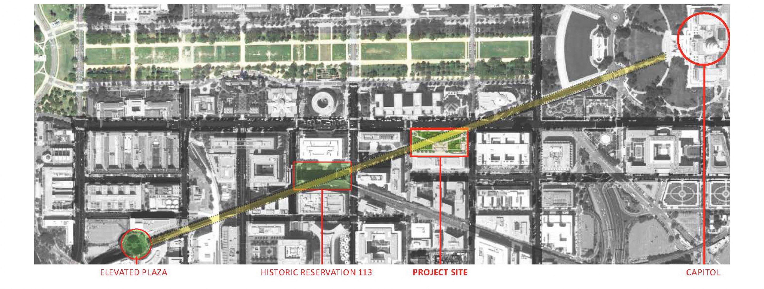 Plano de situación. Cortesía del Eisenhower Memorial