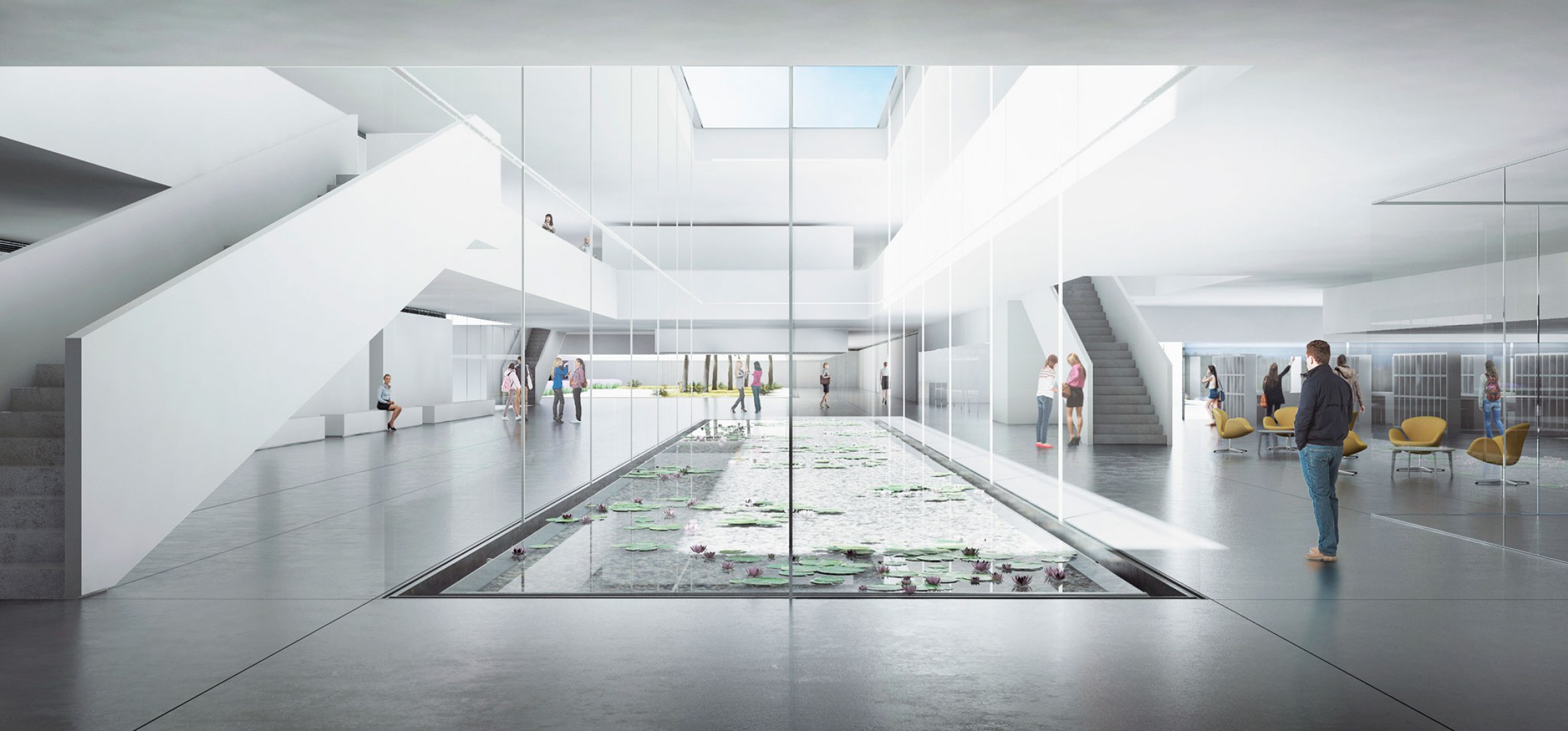 Visualización Interior. Facultad de Turismo de la Universidad de Málaga por Vaillo + Irigaray Arquitectos.