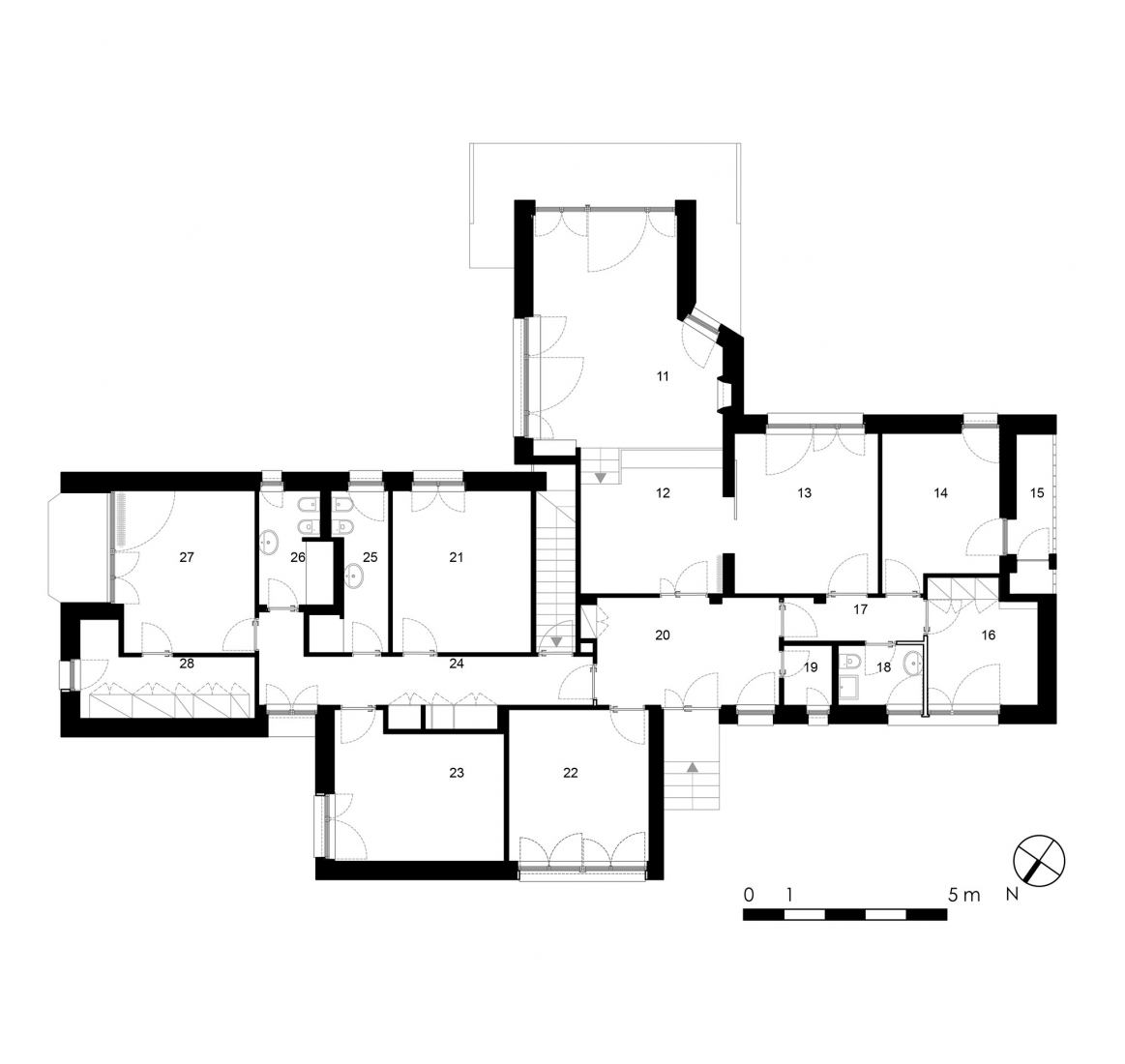 Planta baja. Antes. Villa Rossi por G Studio.