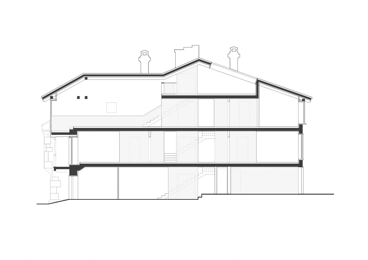 Section. Comillas House by GarciaGerman Arquitectos