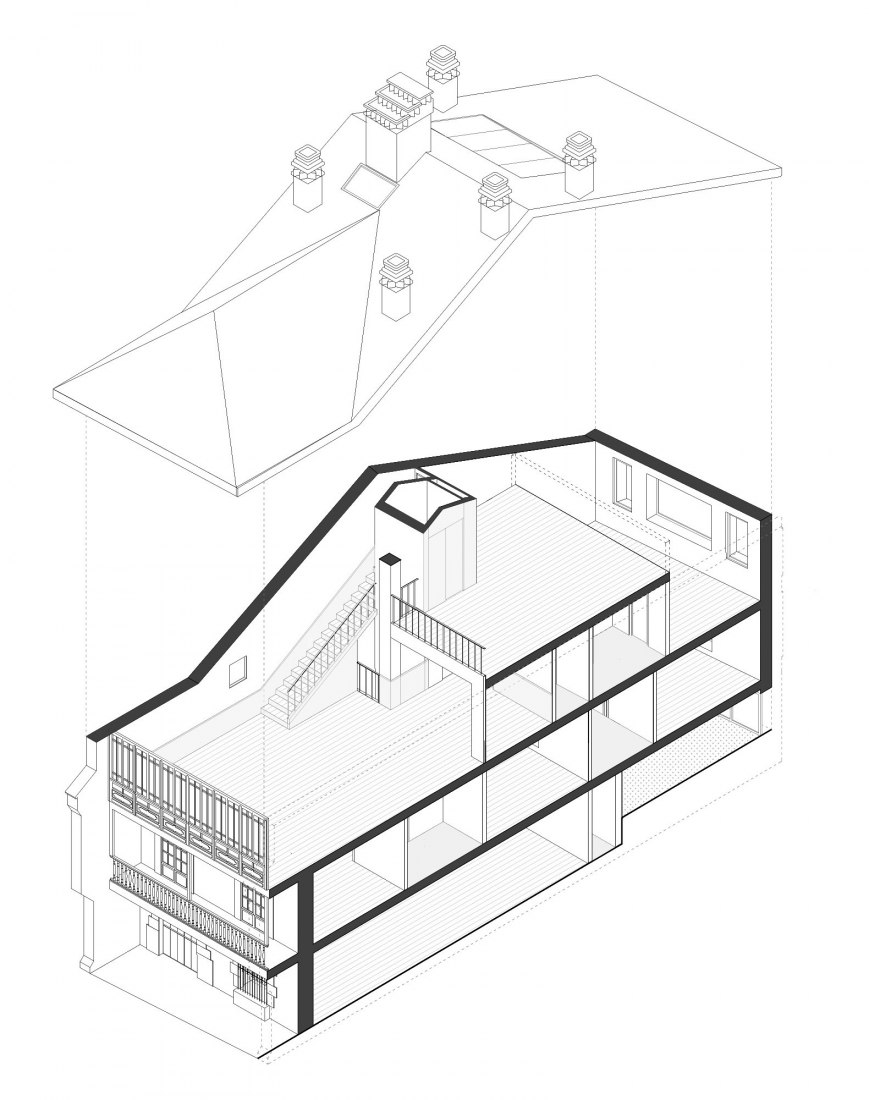 Axonometry. Comillas House by GarciaGerman Arquitectos
