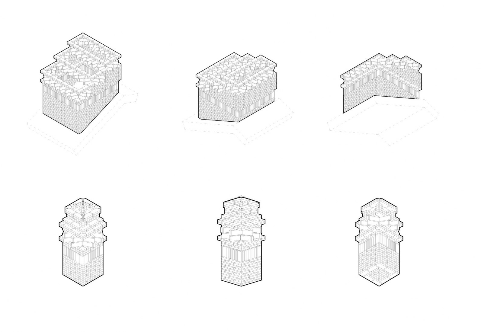 Detail plan of chimneys. Comillas House by GarciaGerman Arquitectos