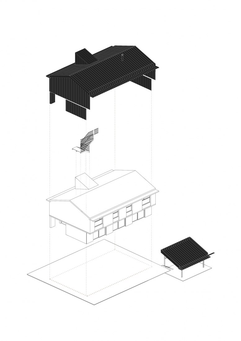 Constructive axonometry. Anaz House by GarciaGerman Architects.