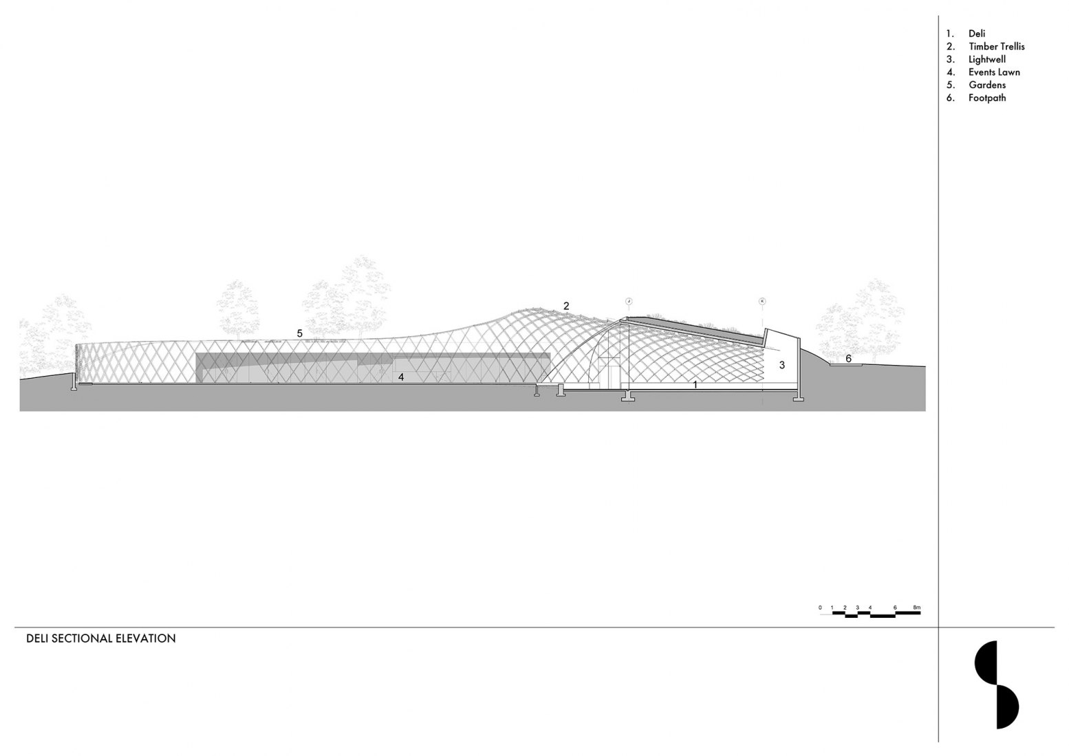 Deli. Section. Garden Cafe by Steyn Studio, Meyer & Associates and Square One Landscape Architects