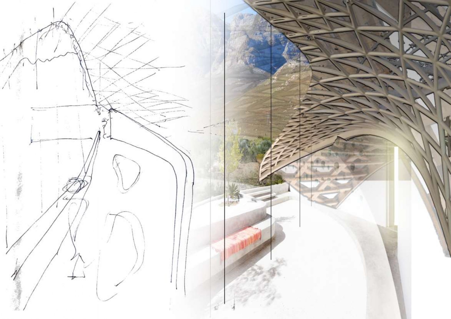 Sketch. Garden Cafe by Steyn Studio, Meyer & Associates and Square One Landscape Architects