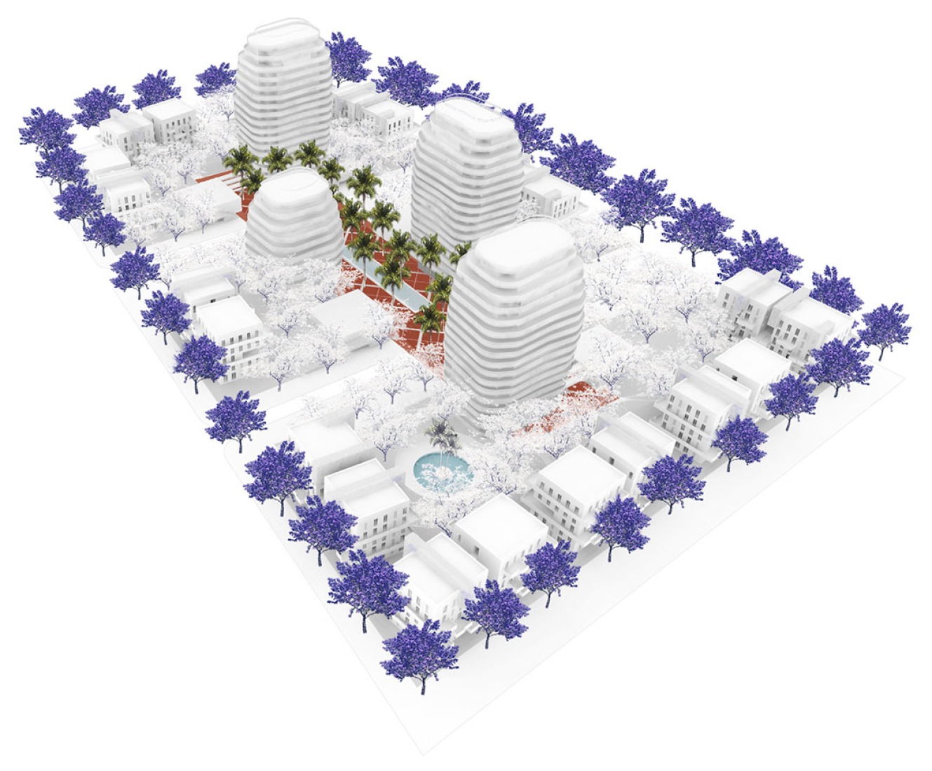 Plan director. Visualización, Jardines de Anfa, por Maison Edouard François.