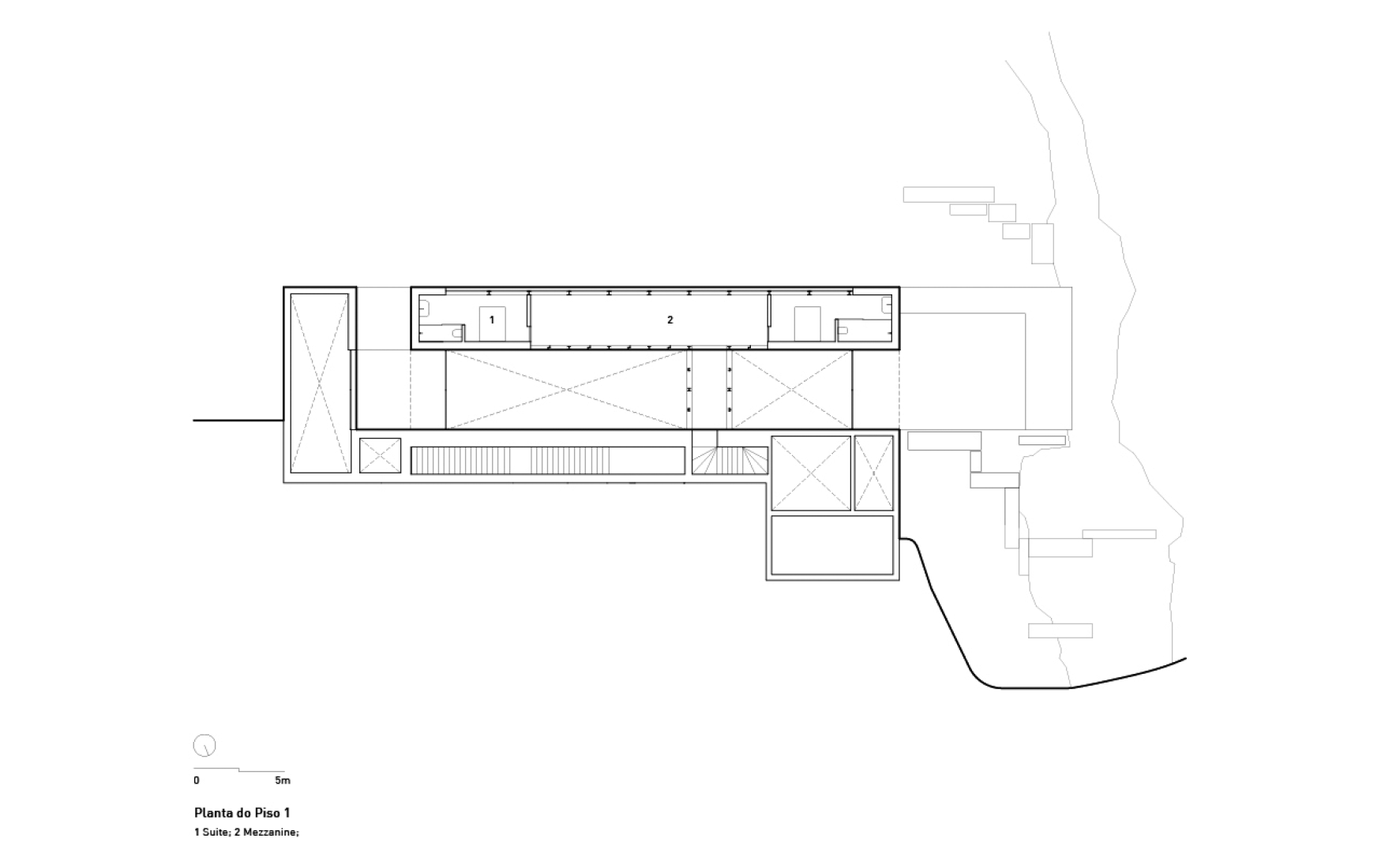 Plano de primera planta. Casa Gerês por Carvalho Araújo.