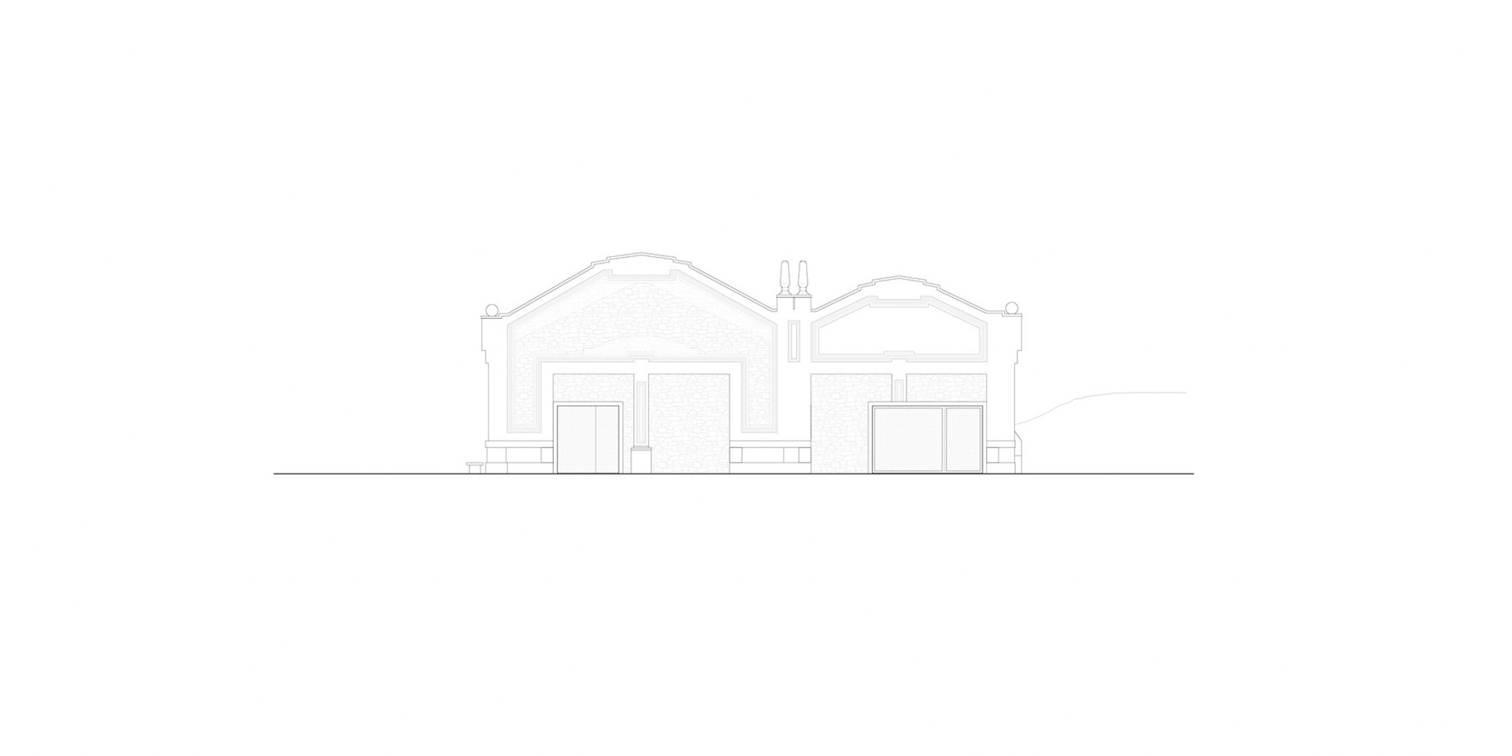 East elevation. Enaire Foundation by GFA2 + Fernández-Abascal and Muruzábal.